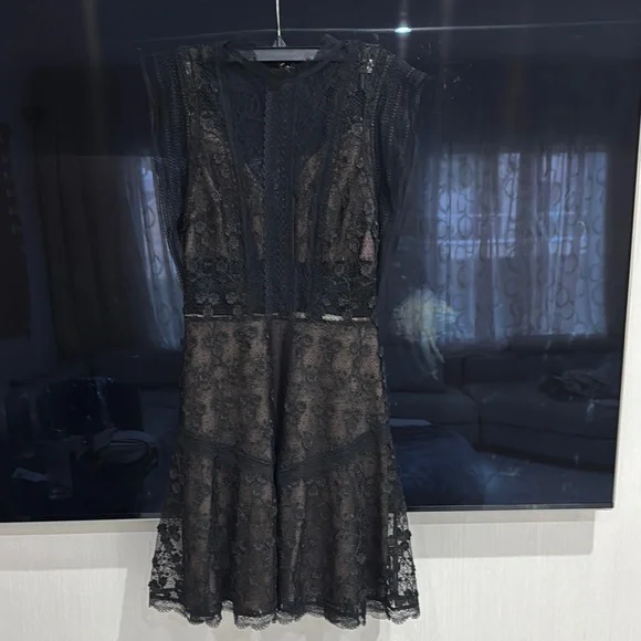 white high neck lace dress Nellie Lace Bust High Neck Dress White main image 0